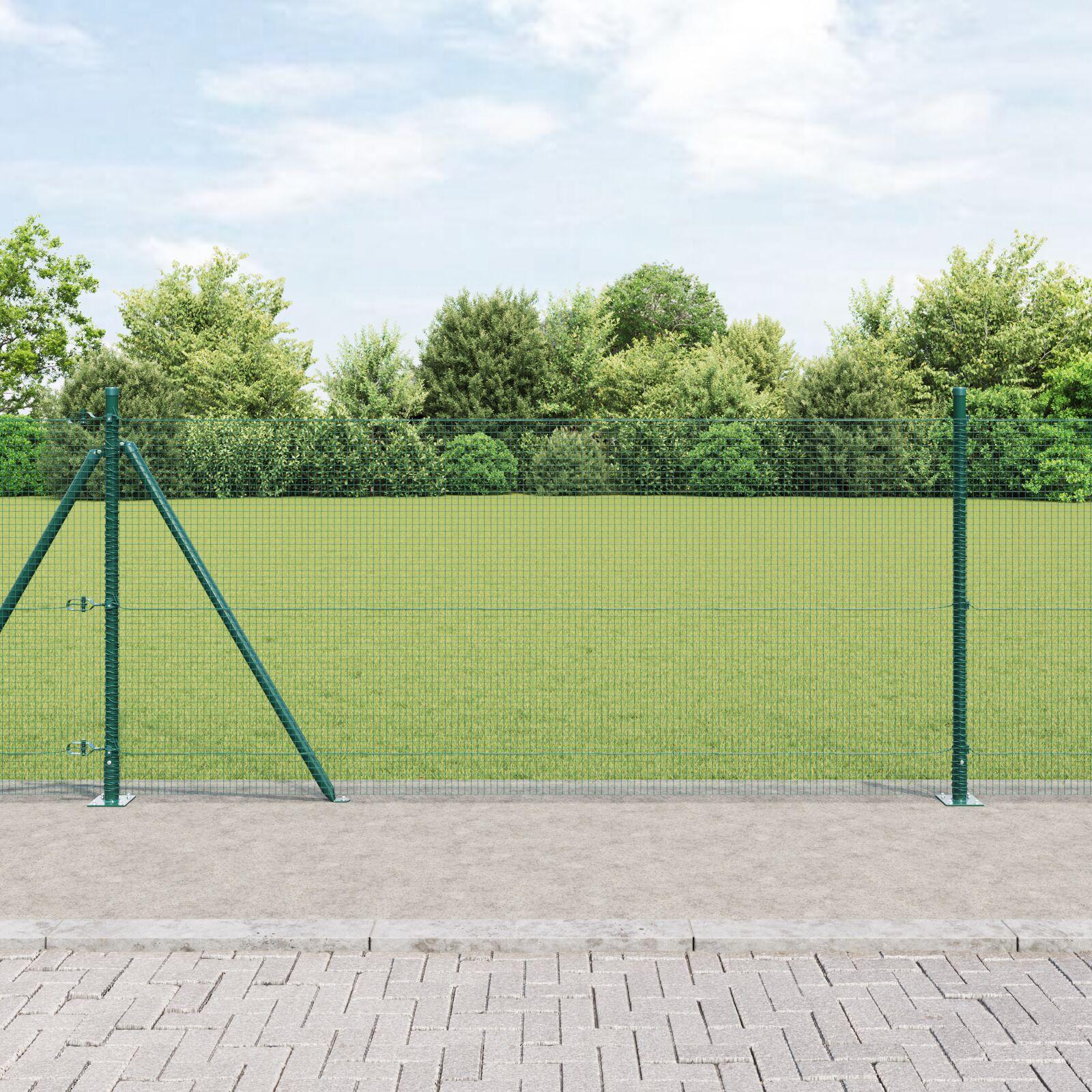 vidaXL Svejset Trådhegn med Betonsokkel 10 x 1 m PVC-belagt stål Grøn