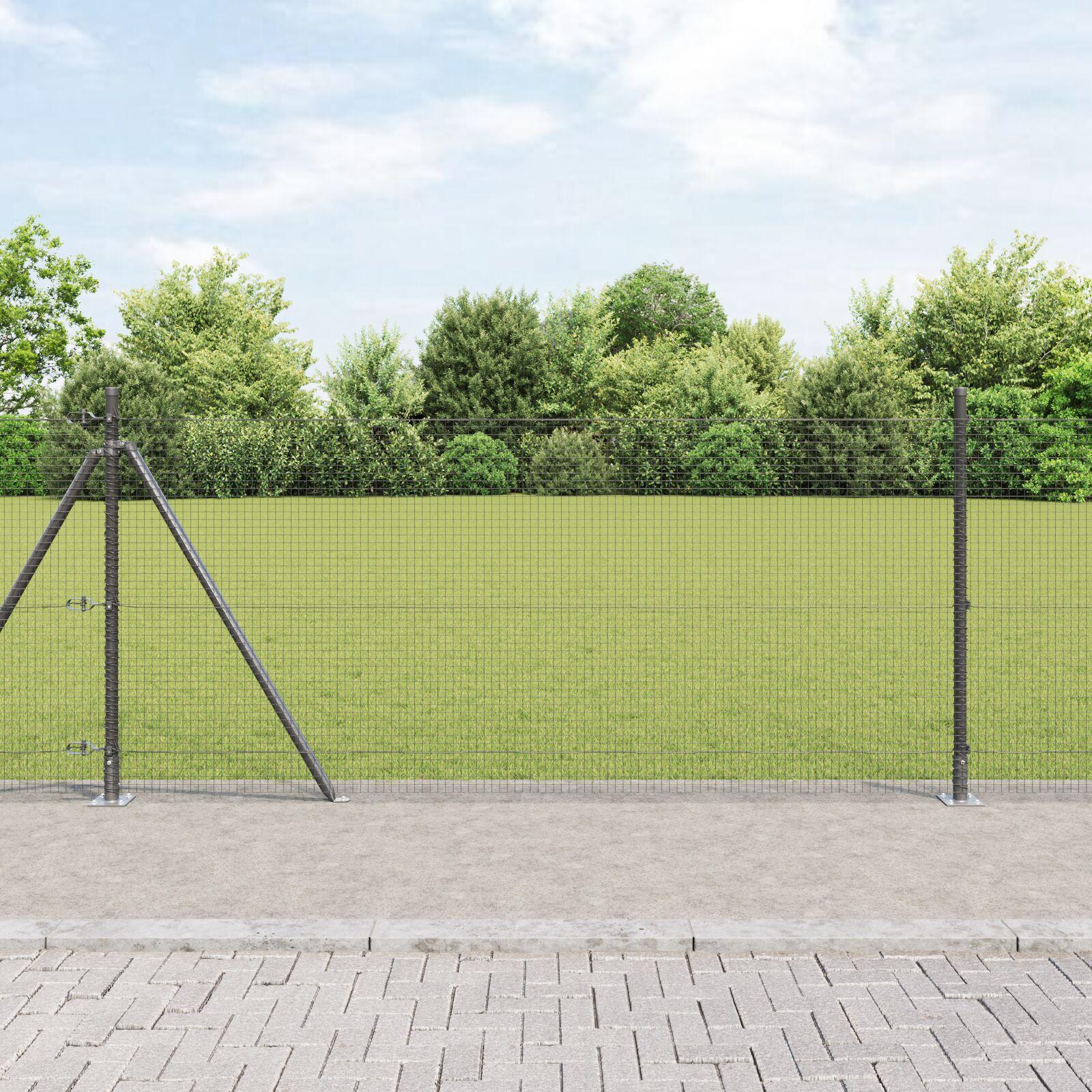 vidaXL Svejset Trådhegn med Betonsokkel 10 x 1 m PVC-belagt stål Grå