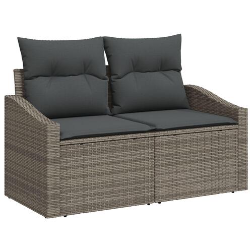 Havemøbelsæt 7 dele Grå Rattan Udendørs sofa Rektangulær