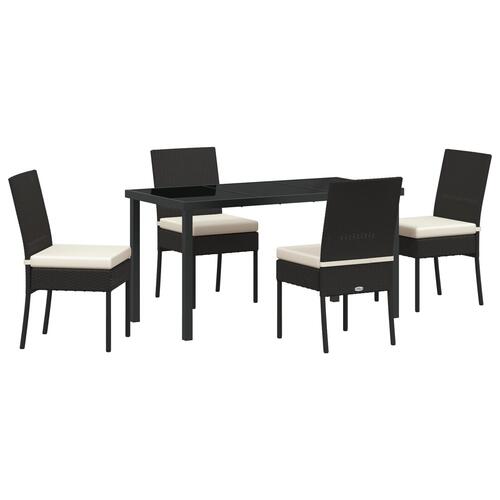 5 dele havemøbler sæt Sort Polyrattan