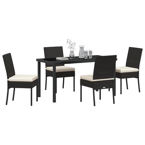 5 dele havemøbler sæt Sort Polyrattan