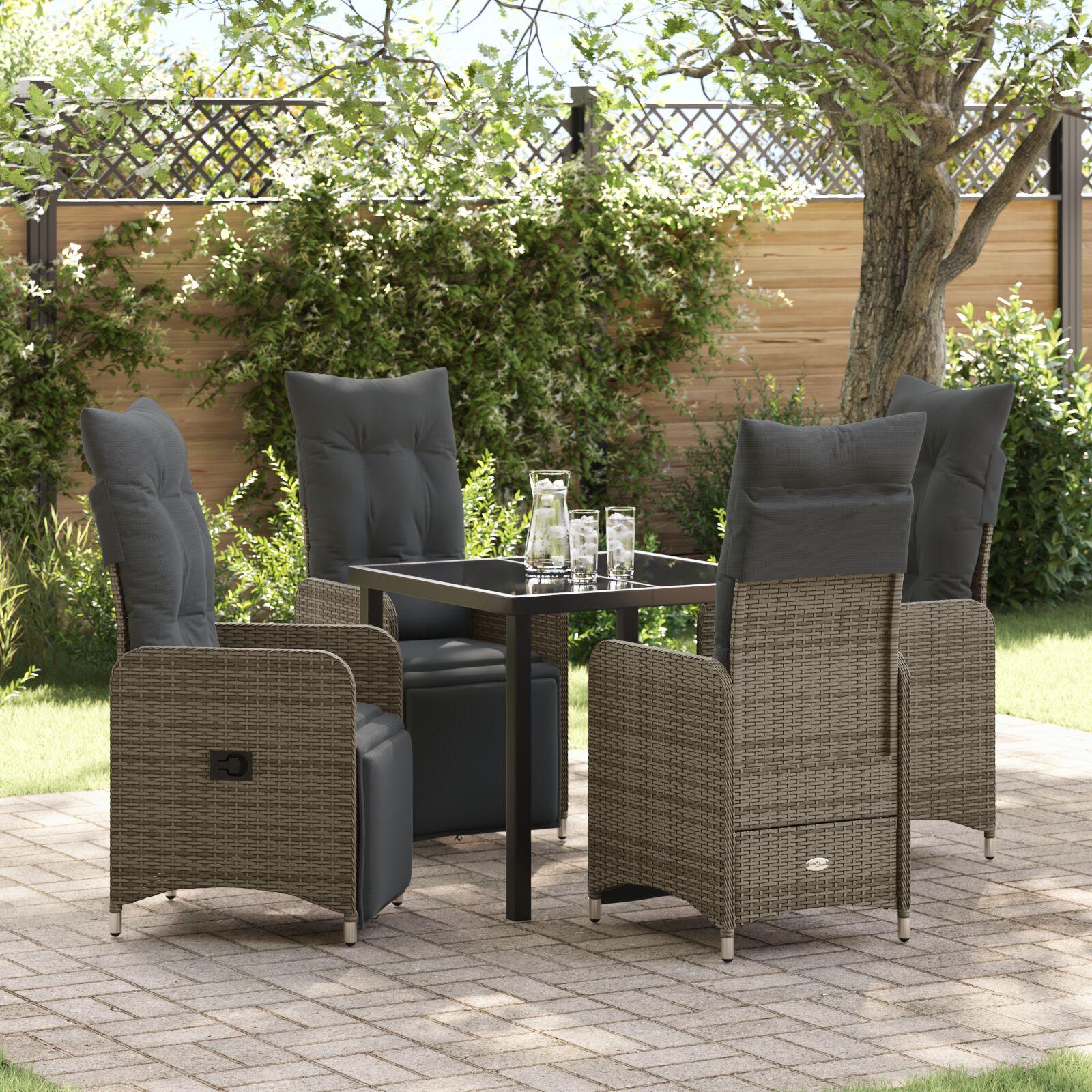 Have Spisebordssæt med pude 5 stk Beige Poly rattan