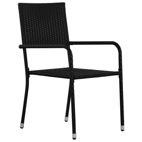 5 dele havemøbler sæt Sort Poly Rattan