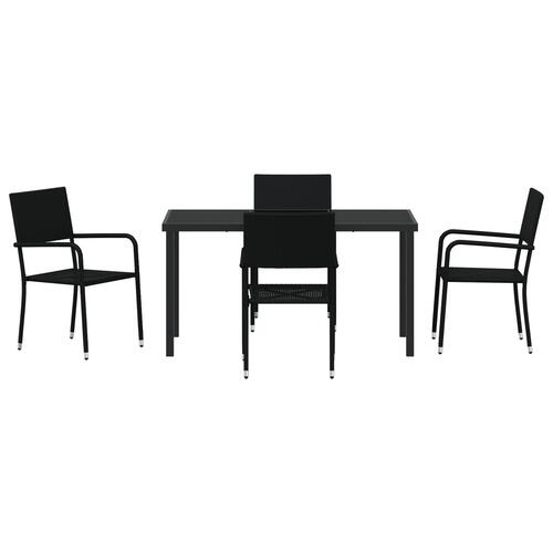 5 dele havemøbler sæt Sort Poly Rattan