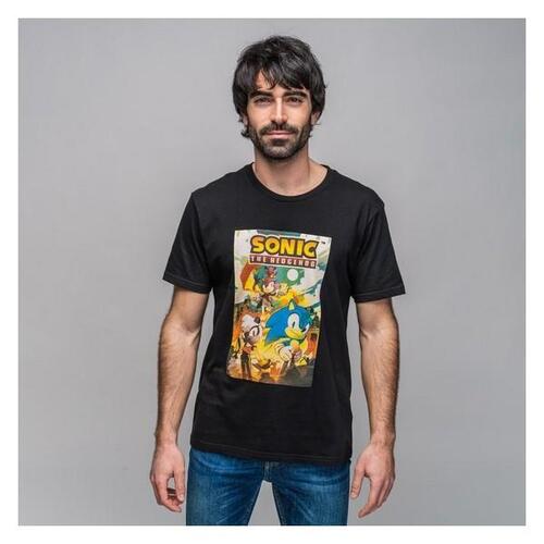 Kortærmet T-shirt til Mænd Sonic Sort L