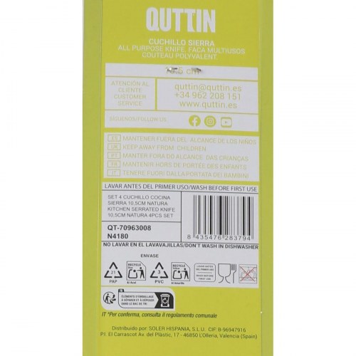 Inde Natura kødkniv-sæt, brun/sølv, 10,5 cm - 4 dele (12 enheder)