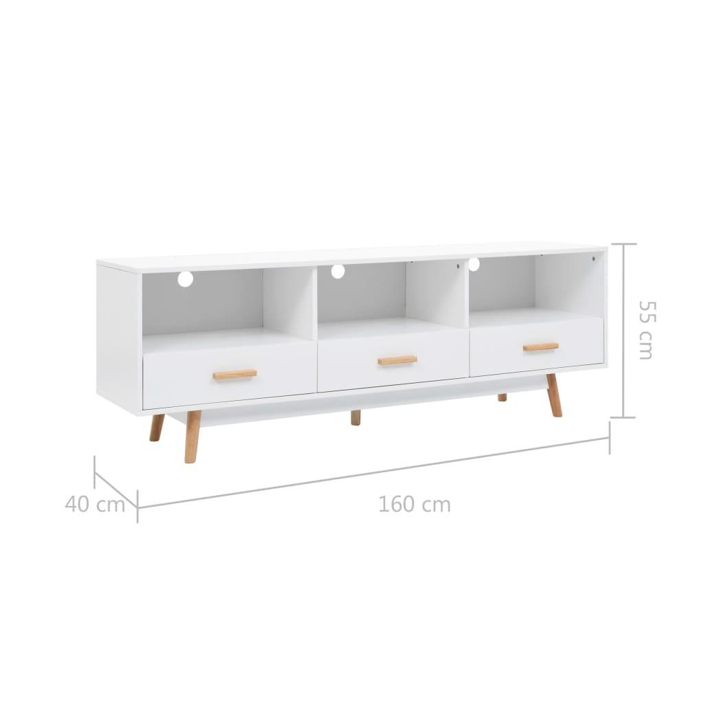 Tv-skab i MDF 160 x 40 x 55 cm hvid