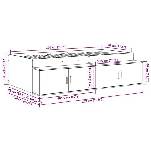 Opbevaringsseng Hvid 80x200 cm