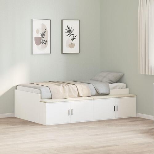 Opbevaringsseng hvid 75x190 cm
