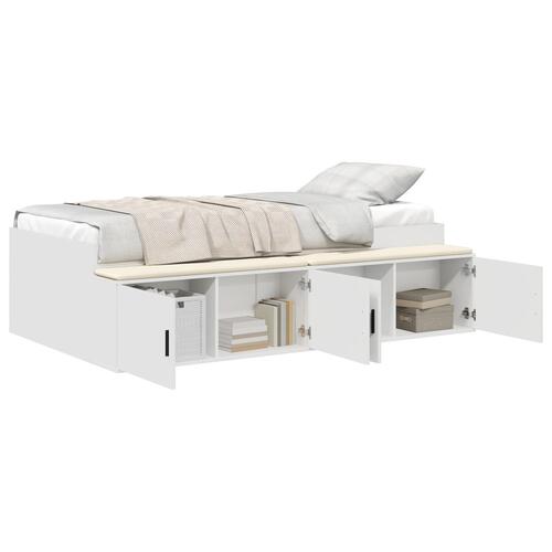 Opbevaringsseng hvid 75x190 cm