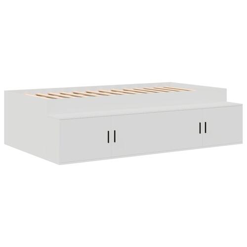 Opbevaringsseng hvid 75x190 cm