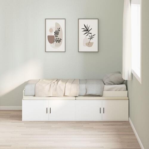 Opbevaringsseng hvid 75x190 cm