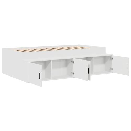 Opbevaringsseng hvid 75x190 cm