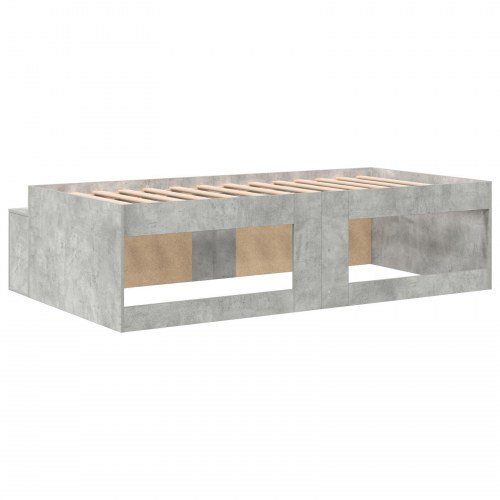 Opbevaringssengebeslag Beton Grå 75x190 cm