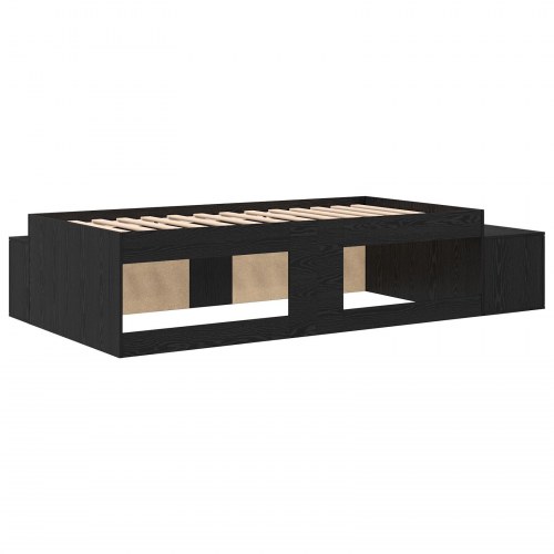 Seng RAMME Sort egetræ 90x200 cm