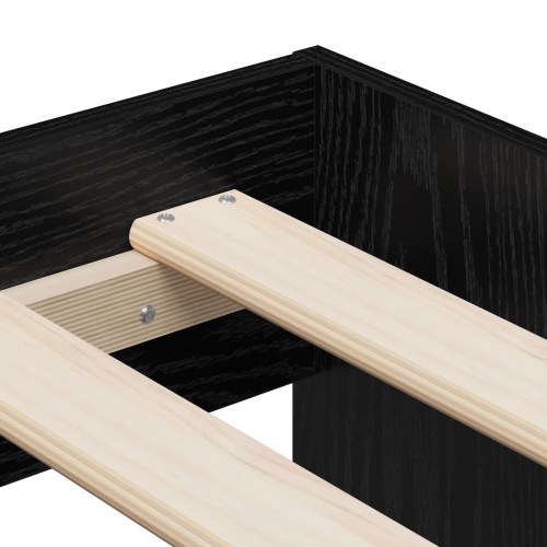 Seng RAMME Sort egetræ 90x200 cm