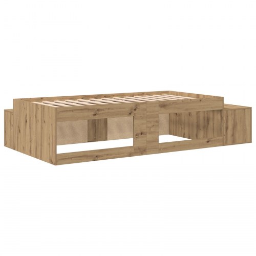 Opbevarings seng Artisan egetræ Konstrueret træ 90 x 200 cm