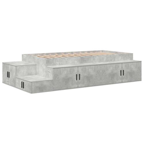 Opbevaringsseng Betongrå Konstrueret træ 100 x 200 cm