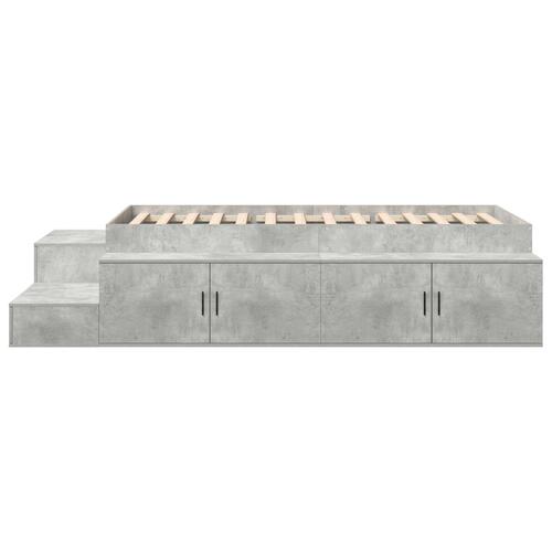 Opbevaringsseng Betongrå Konstrueret træ 100 x 200 cm