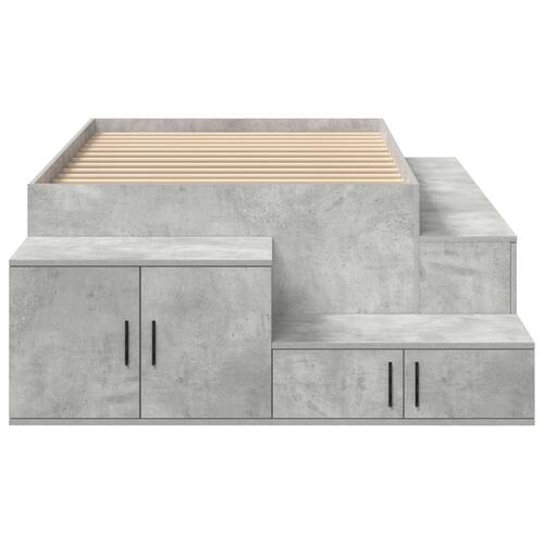 Opbevaringsseng Betongrå Konstrueret træ 100 x 200 cm