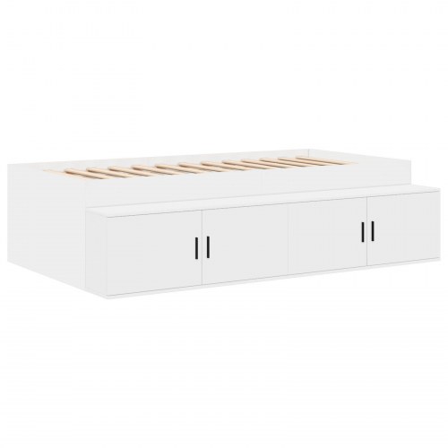 Opbevaringsseng Hvid Konstrueret træ 90 x 190 cm Opbevaring
