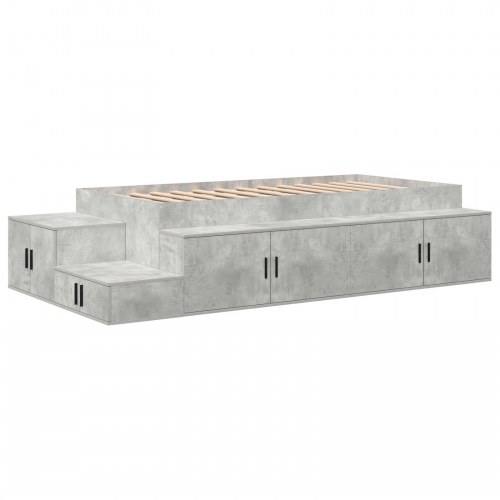 Opbevarings seng Beton grå Komposittræ 90 x 190 cm