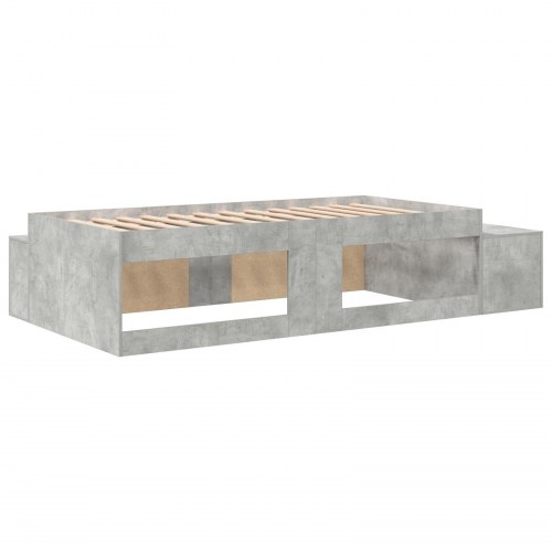 Opbevarings seng Beton grå Komposittræ 90 x 190 cm