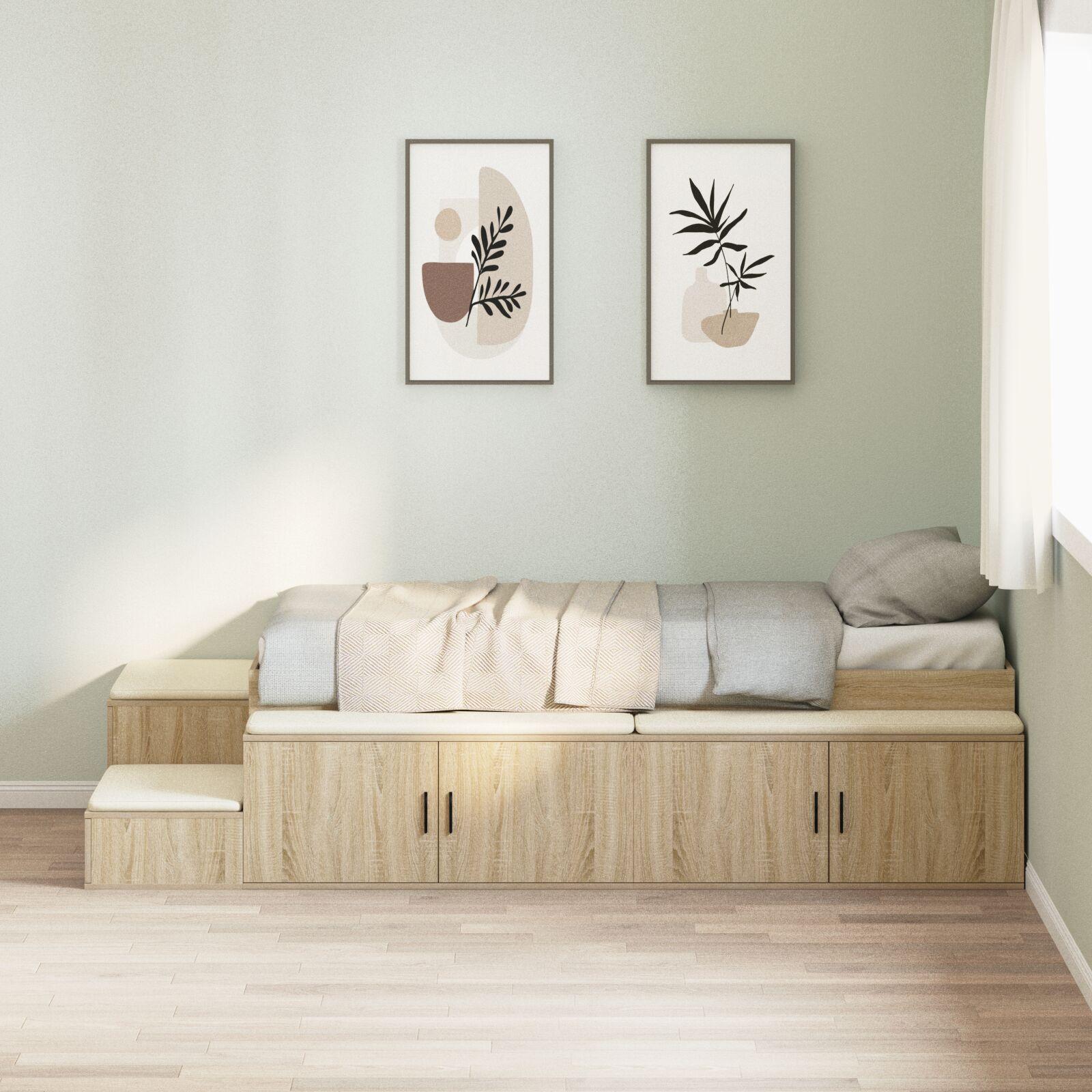 Seng med opbevaring med skuffe Sonoma eg 234 x 103 x 53.5 cm