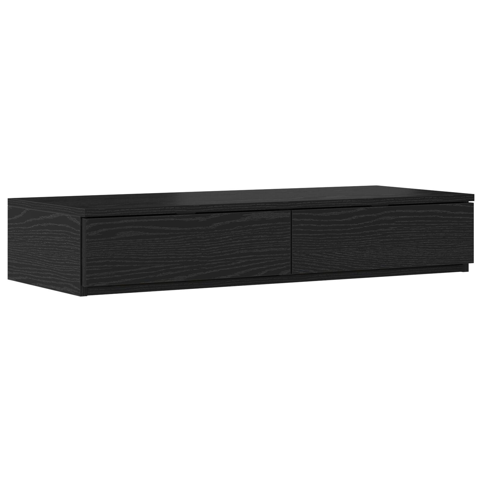 Seng med opbevaring med skuffe Sort eg 236.5 x 80 x 31.5 cm