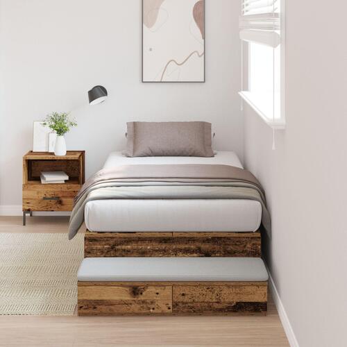 Opbevarings seng ramme gamle træ 80x200 cm