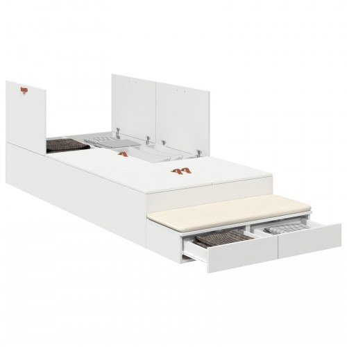 Opbevaringssengestel Hvid Konstrueret træ 236,5 x 100 x 31,5 cm