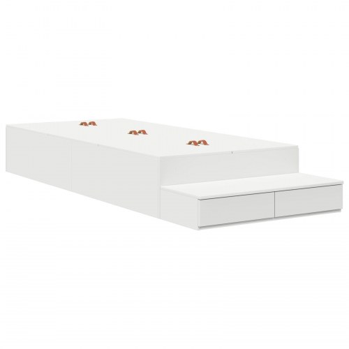 Opbevaringssengestel Hvid Konstrueret træ 236,5 x 100 x 31,5 cm
