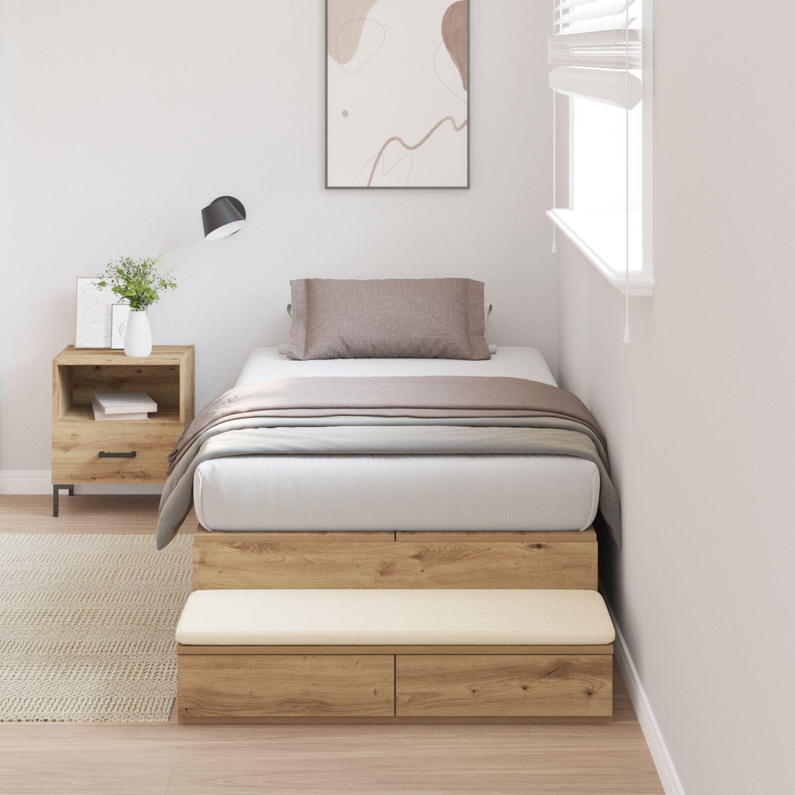 Seng med opbevaring med skuffe artisan eg 236.5 x 100 x 31.5 cm