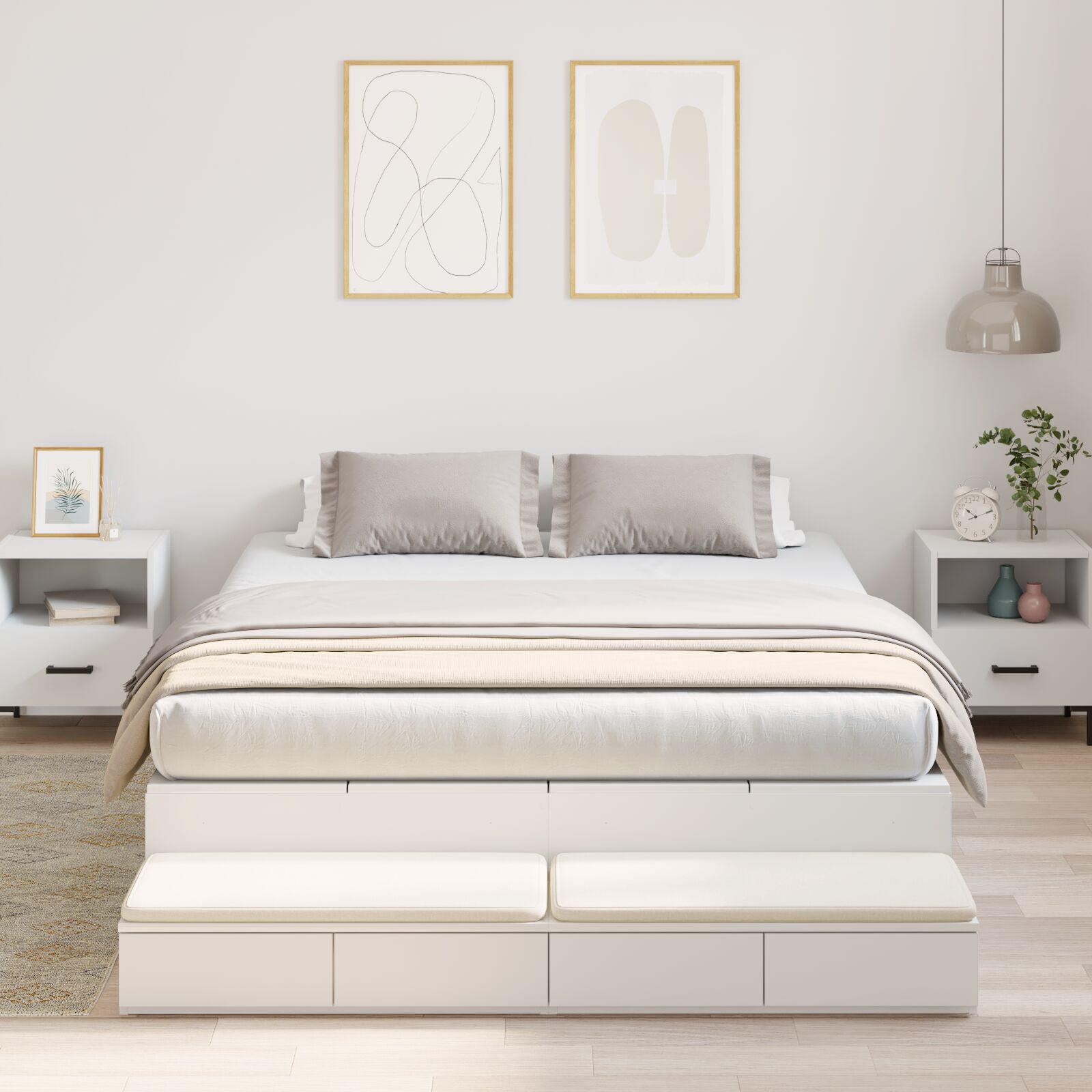Opbevaringsseng Hvid 140x200 cm