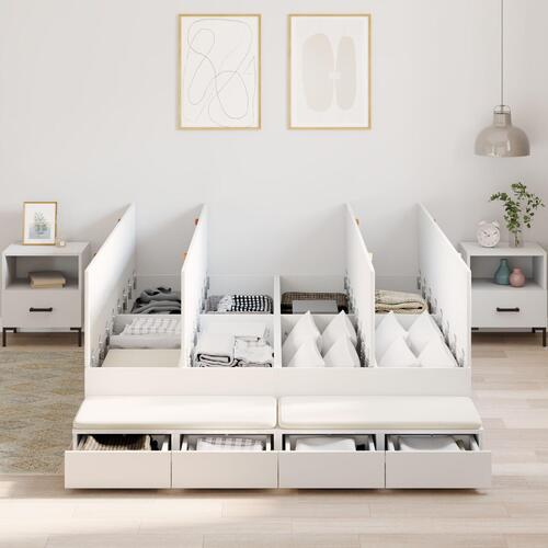 Opbevaringsseng Hvid 140x200 cm