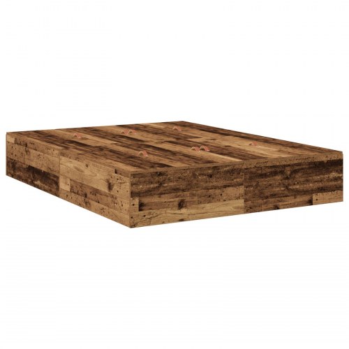 Opbevaringsseng ramme Gammelt træ Konstrueret træ 150 x 200 cm