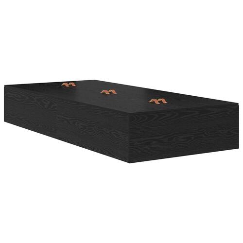 Seng med opbevaring Sort eg Konstrueret træ 90 x 190 cm