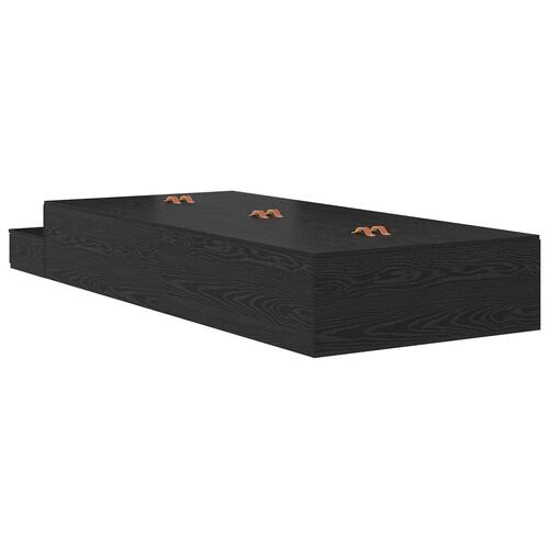 Seng med opbevaring Sort eg Konstrueret træ 90 x 190 cm
