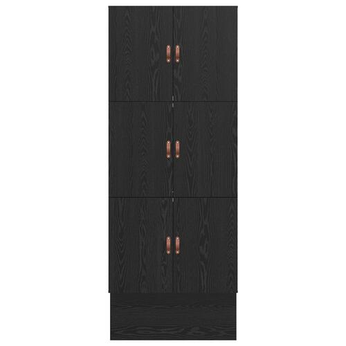 Seng med opbevaring Sort eg Konstrueret træ 90 x 190 cm