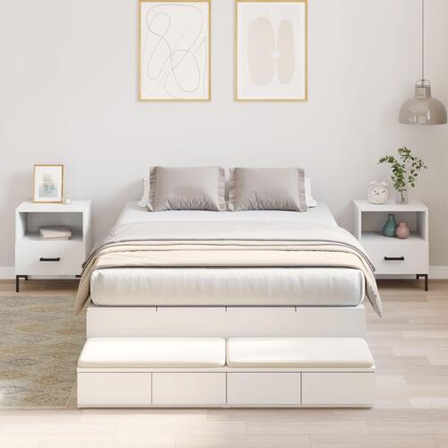 Opbevaringsseng Hvid Konstrueret træ 120 x 190 cm Opbevaringsseng