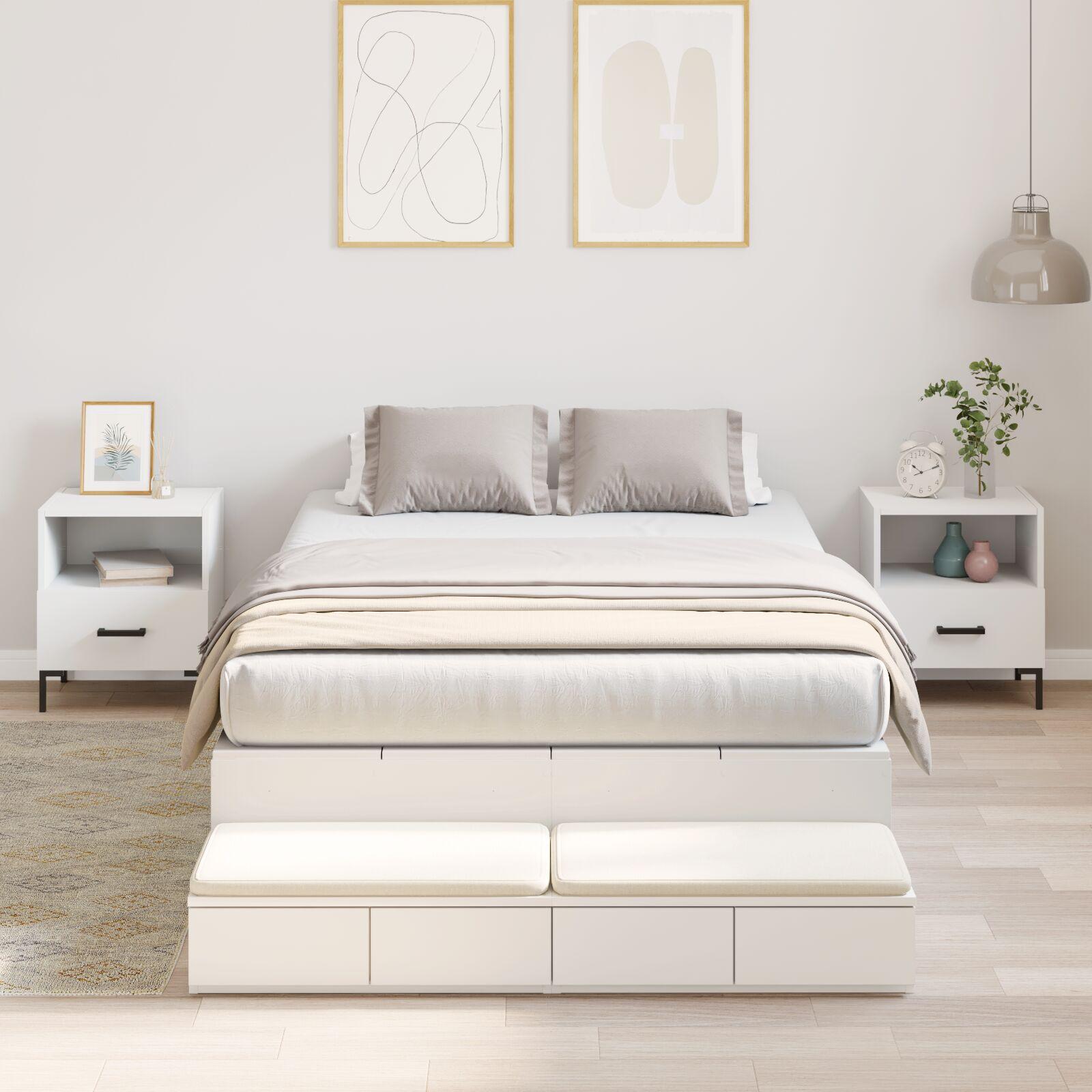 Opbevaringsseng Hvid 120x190 cm