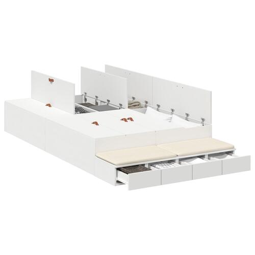 Opbevaringsseng Hvid Konstrueret træ 120 x 190 cm Opbevaringsseng