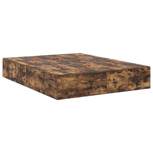 Seng med opbevaring Røget egetræ Konstrueret træ 140 x 190 cm