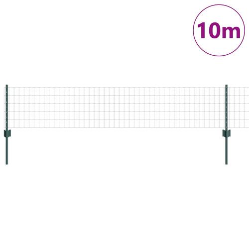 Euro Hegn med 5 U-stolper Grøn 0,4x10 m Metal