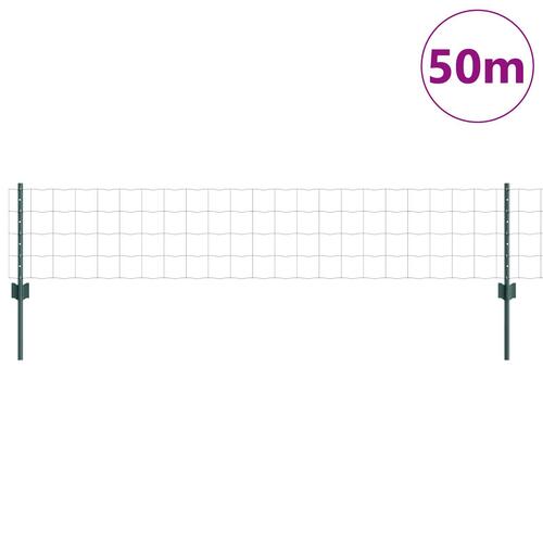 Euro hegn rulle Sæt med 3 Grøn PVC-belagt stål 50 x 0.4 m