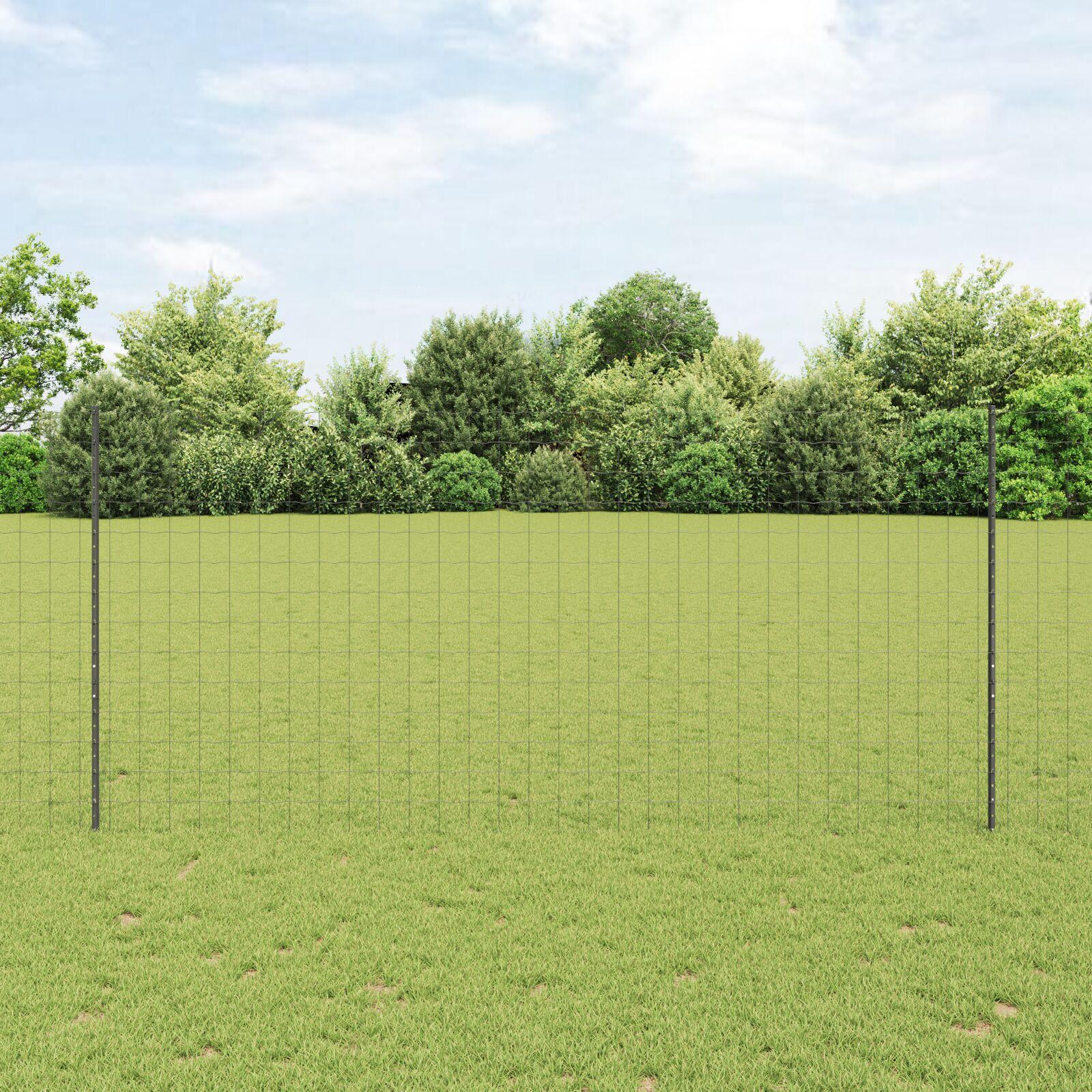 Svejset trådhegn 10 × 1,4 m - PVC-belagt stål, grå mesh