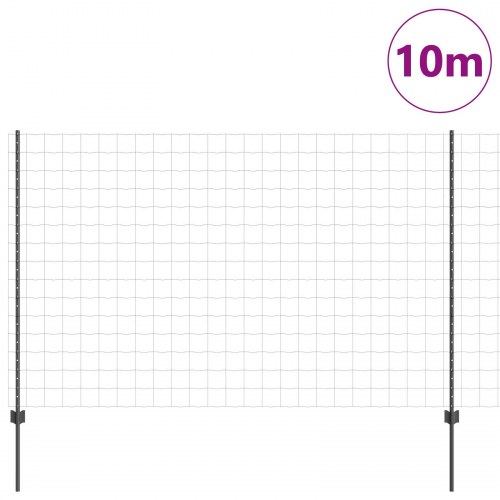 Euro hegn med 10 U-poster Grå 1,5x10 m Stål