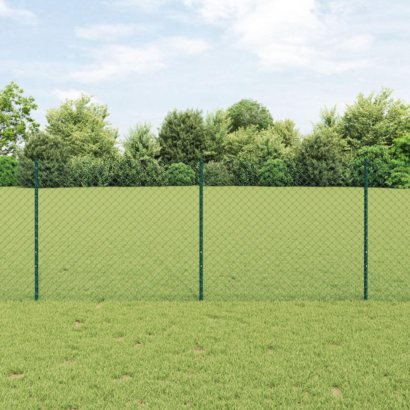 KÃ¦de-link hegn 10 Ã 1 m - PVC-belagt stÃ¥l, grÃ¸n mesh