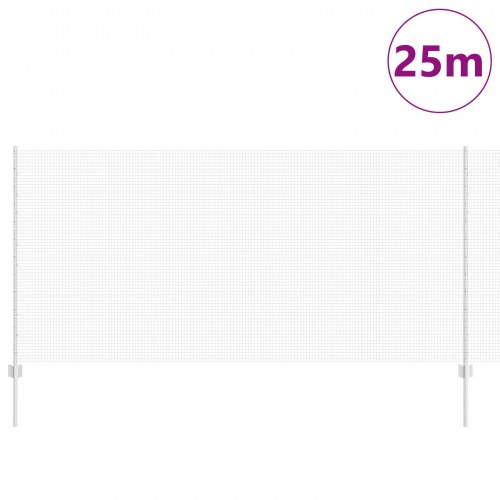 Svejset Trådhegn med 22 U Poster Sølv 1.2x25 m Stål