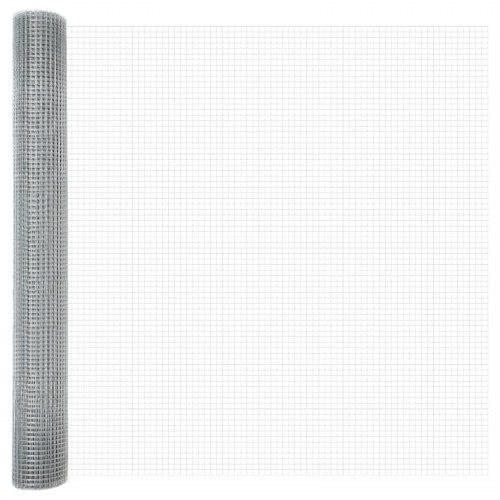 Svejset Trådhegn med 22 U Poster Sølv 1.2x25 m Stål